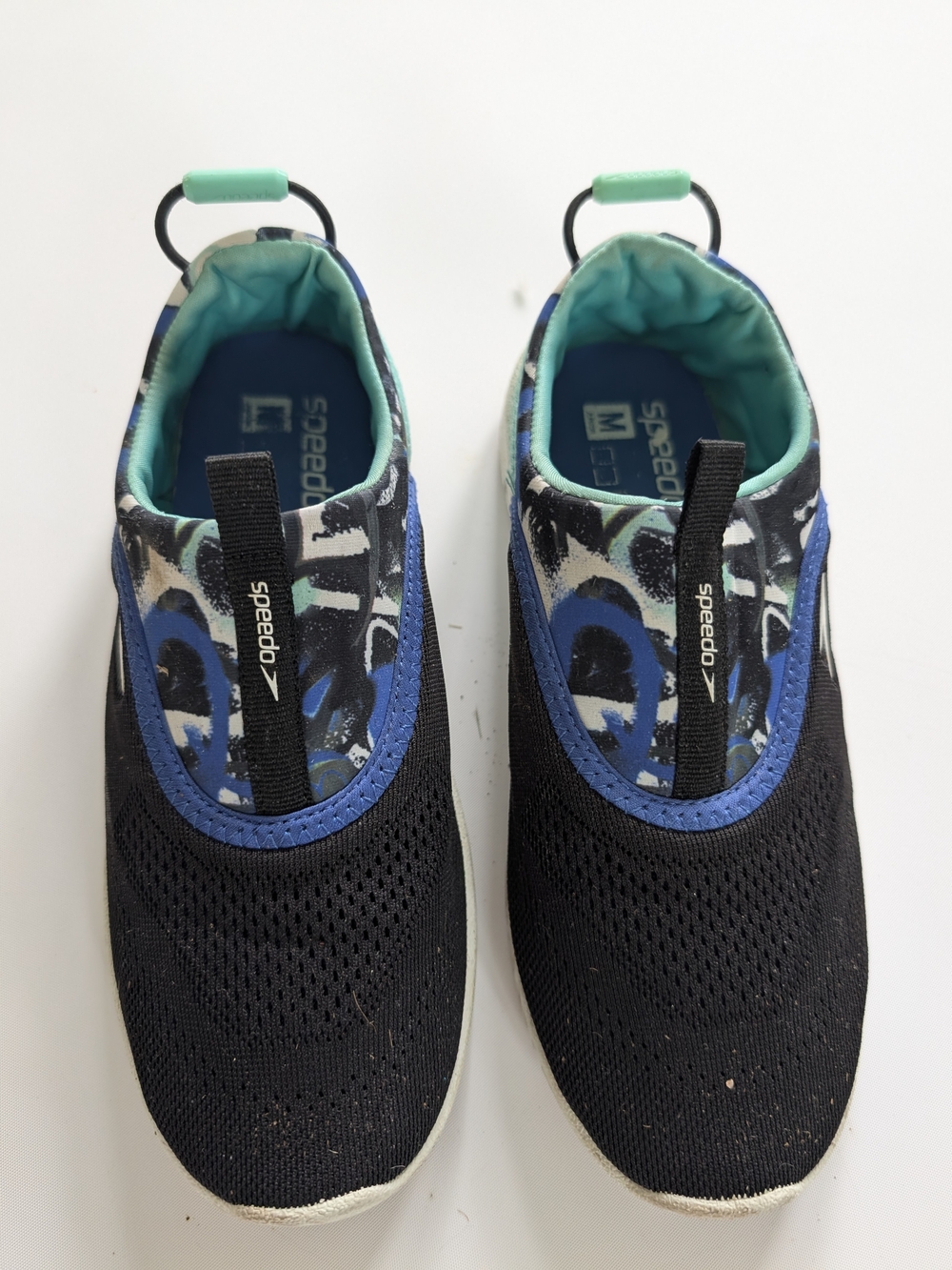Speedo Kids Black & Blue Slip-On Water Shoes with Teal Accents Medium (2/3)